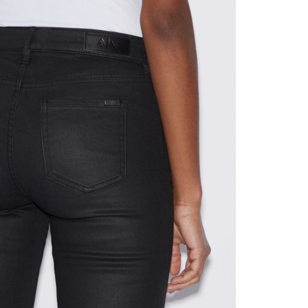 A/X Armani Exchange J01 Super Skinny Coated Black Jeans 29 - Picture 3 of 11